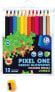 Фото #1 товара ASTRA art-pap Kredki ołówkowe Pixel One 12 kolorów + temperówka