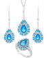 Garnet Teardrop Drop Earrings (1-1/2 ct. t.w.) in Sterling Silver (Also in Blue Topaz, Pink Morganite, Peridot & Citrine)