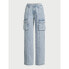 Фото #3 товара Scoop Low Slung Wide Leg Cargo Jeans Women's 14 Blue Cotton Pullon Pockets Solid