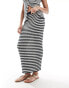 4th & Reckless ravello knit beach skirt co-ord in navy stripe