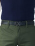 Фото #4 товара Мужской ремень белый кожаный для джинсы широкий с пряжкой ARMANI EXCHANGE LEATHER BELT WITH LOGO BUCKLE