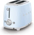 SMEG TSF01PBEU Stainless Steel 2 Compartment Toaster Light Blue