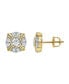 ფოტო #2 პროდუქტის Round Cut Natural Certified Diamond (0.76 cttw) 14k Yellow Gold Earrings Tudor Stud Design