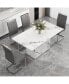 White Marble Dining Table with 4 High Back Chairs