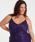 Фото #3 товара Trendy Plus Size Sequined V-Neck Sleeveless Gown