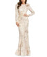 ფოტო #1 პროდუქტის Women's Floral Embroidered Lace Trumpet Gown