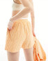 Фото #5 товара Daisy Street boxer waist detail boyfriend shorts in orange textured stripe co-ord