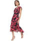 Фото #5 товара Women's Printed Flutter-Sleeve Ruffled High-Low Midi Dress