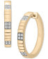 ფოტო #1 პროდუქტის Diamond Textured Infinity Small Hoop Earrings (1/4 ct. t.w.) in Gold Vermeil, Created for Macy's