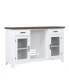 Фото #5 товара Peighton 8-Piece Bar Set (Back bar with hutch, bar with 2 saddle stools, and pub table with 2 swivel stools)