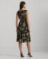 Women's Belted Floral A-Line Dress