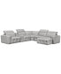 Фото #2 товара CLOSEOUT! Haigan 6-Pc. Leather Chaise Sectional Sofa with 1 Power Recliner, Created for Macy's