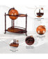 Фото #3 товара Vintage like Globe Rolling Wine Bar Cart with Extra Shelf