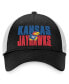 Фото #2 товара Men's Black, White Kansas Jayhawks Stockpile Trucker Snapback Hat