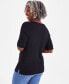 ფოტო #3 პროდუქტის Women's Boat-Neck Elbow Sleeve Cotton Top, XS-4X, Created for Macy's