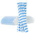 Фото #1 товара paper straws BIO ecological PAPER STRAWS 6 / 205mm - white and blue 500 pcs.
