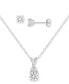 2-Pc. Set Cubic Zirconia Pendant Necklace & Stud Earrings in Sterling Silver, Created for Macy's