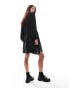 Фото #3 товара Vero Moda v-neck smock mini dress with puff sleeves in black