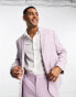 ASOS DESIGN slim suit jacket in lavender micro texture