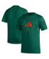 Фото #1 товара Men's Green Miami Hurricanes Stripe Up AEROREADY Pregame T-shirt