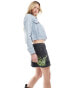 Фото #1 товара Ed Hardy micro twill cargo skirt with green dragon embroidery