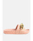 ფოტო #1 პროდუქტის Women's Miami Shot Bling Chain Strap Woven Slip On Flats