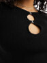 Mango jumper with clasp detail in black