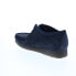 Фото #11 товара Clarks Wallabee 26168854 Mens Blue Suede Oxfords & Lace Ups Casual Shoes