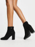 Фото #2 товара New Look suedette heeled boots in black