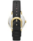 Women's Metro Three-Hand Black Leather Strap Watch, 34mm