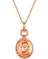 ფოტო #3 პროდუქტის Neopolitan Opal (1-1/5 ct. t.w.) & Diamond (x ct. t.w.) Halo Adjustable 20" Pendant Necklace in 14k Rose Gold