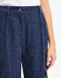 Object Tall – Strukturierte Jeans-Cargohose in dunkelblauer Waschung