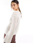 Фото #3 товара NA-KD laddered knit jumper in off white