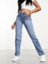 Фото #4 товара Vero Moda hailey straight leg jeans in medium blue