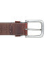 ფოტო #3 პროდუქტის Men's Leather Jean Belt with Metal and Leather Keeper