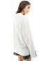 ASOS DESIGN long sleeve skater tee with stockholm graphic in cream Бежевый, S - EU 36-38 - фото #3