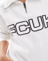 FCUK half zip up logo sweatshirt in white