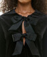 ფოტო #4 პროდუქტის Juniors' Bow-Front Long-Sleeve Velvet Jacket