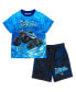 Toddler Boys Pullover Pajama Shirt and Shorts Sleep Set to Grave Digger El Toro Loco Megalodon