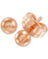 ფოტო #7 პროდუქტის 3-Pc. Set Polished Ball Stud Earrings in 14k Tricolor Gold