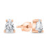 Decent bronze earrings with clear zircons EA860R