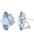 ფოტო #1 პროდუქტის Larimar (6-3/8 ct. t.w.) & Multicolor Topaz (4-1/2 ct. t.w.) Cluster Stud Earrings in Sterling Silver