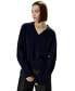Фото #1 товара V-Neck Relaxed Fit Wool Cashmere Blend Sweater for Women