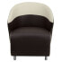 Фото #3 товара Dark Brown Leather Lounge Chair With Beige Detailing