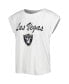 ფოტო #2 პროდუქტის Women's White, Cream Las Vegas Raiders Montana Knit T-shirt and Shorts Sleep Set
