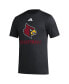 Фото #2 товара Men's Black Louisville Cardinals Fadeaway Basketball Pregame AEROREADY T-shirt