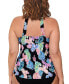 Фото #2 товара Plus Size Leilani Paisley-Print H-Back Tankini Top, Created for Macy's