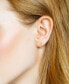 ფოტო #2 პროდუქტის Crystal Duo J-Hoop Earrings in Silver Plate and Gold Plate