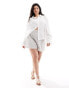 Фото #2 товара ASOS DESIGN Curve volume sleeved soft shirt with ruffle cuff in ivory