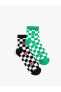 Kalpli 2'li Soket Çorap Seti Dama Desenli